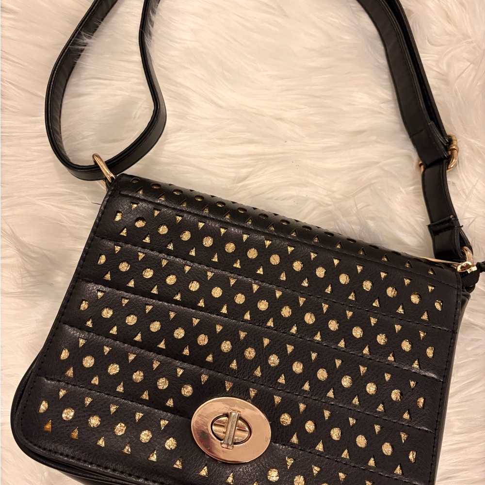 Black and Gold Studded Women's Bag